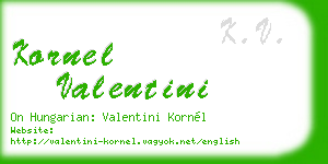 kornel valentini business card