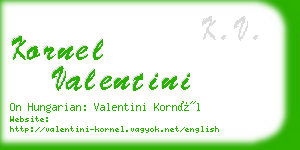 kornel valentini business card